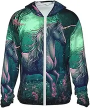 [VducK] Women's Sun Protection Hoodie Pink Deer Lightweight Long Sleeve Sun Shirt for Men with Pocket Hiking