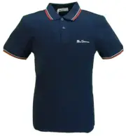 Ben Sherman Mens Signature Navy 100% Cotton Polo Shirt …