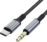 Pisen Type-C to 3.5mm Aluminum Alloy Braided AUX Audio Cable, Titanium Grey, 1 Meter