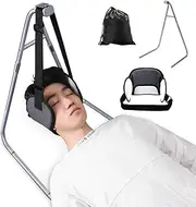 Head Relief Hammock Neck Sling Support for Pain Relief, Portable Cervical Traction Device with Hammock Stand