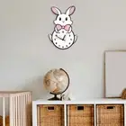 Cartoon Wall Clock Rabbit Wall Hanging Clock Decor for Kids Room