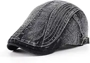[LAIFEKE] Men's Washed Cotton Flat Cap Driving Hat Casual Duckbill Cap Adjustable Newsboy Hats