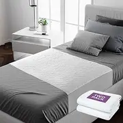 Lynmark® 2x Washable Bed Protector/Pad with Tucks - Double Bed Size, Premium mattress protector for Incontinence & Bed wetting, 100% Waterproof mat, Absorbs up to 8 Cups, 135x85 cm White