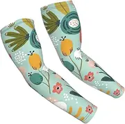 [FSCEV] Flowers Sun Protection Arm Sleeves Outdoor Essentials Cooling Compression Golf Hiking Cycling