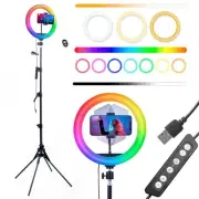 10.2inch LED Ring Live Fill Light, Adjustable Color and Brightness, with Stand