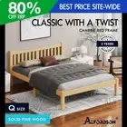 ALFORDSON Bed Frame Wooden Queen Size Solid Pine Timber Base Oak CAMBRIE