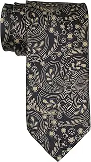 [Italo Ferretti] Satin Multicolor Paisley Tie, Black