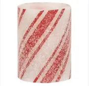Multi-Stripe Candy Cane Timer Pillar Candle 3" x 4"