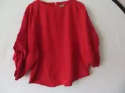 PHASE EIGHT RED ABIGAIL BLOUSE SIZE 8 NEW WITH TAG