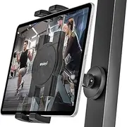 woleyi Gym Magnetic Tablet Holder - [Strong Magnets] Golf Cart Tablet Mount for Gym with 360° Adjustable Metal Base, Fitness Buddy Accessories, for 4.7-12.9" Tablet iPad Pro, Air, Mini, iPhone, Galaxy