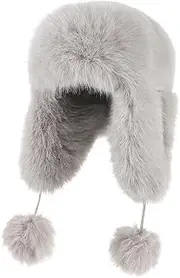 [XINCHIA] Women Bomber Hat Faux Fur Trapper Hat with Earflaps Trooper Hats Ushanka Russian Hat Warm Thick Aviator Winter Cap Hunting Hat Thermal Outdoor Ski Hat Windproof Balaclava Hat for Skating Climbing