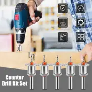 5Pcs Countersink Drill Bit Set Counter Hole Drill Bit Metal Woodworking StgUk