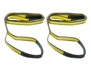 1" x 6' Polyester Web Lifting Sling Tow Strap 1-ply Eye & Eye Tagged (2 Pack)