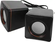 Holibanna 1Pair USB Wired Mini Speaker Compact Desktop Audio Speaker for Home Office Portable Tabletop Sound System Durable Reliable Design for Music The Go