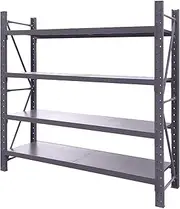 1.2M x 2M Heavy Duty Metal Warehouse Garage Shelving System 800KG Storage Racking (Charcoal)