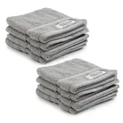 8pc Onkaparinga Flinders Bathroom Face Washers Set 30x30cm Cotton 600GSM Grey