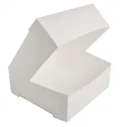 Milk Board Cake Box with Hinged Lid 11x11x4" - 100pc/pk