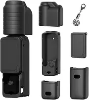 Fergio Gimbal Silicone Protective Case Cover for DJI Osmo Pocket 3, All-Round Protection Handheld Camera Lens Screen Protector Guard Protection, black
