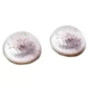 Pair High Dome Scratchy White Zombie Half Sphere Glass Eyes Taxidermy Jewelry