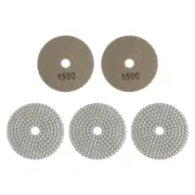 5pcs 4" Grit 1500 Diamond Polishing Pad Wet/Dry for Stone Concrete Marble Quartz