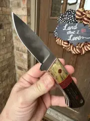 New Medina Camp Knives Jack Nabors Bog Oak W2 Hamon EDC Fixed Blade Knife