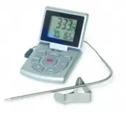 CDN Digital Programmable Probe In Oven Thermometer and Timer, Silver