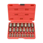 Neiko 04204A Hex Head Multi-Spline Screw and Bolt Extractor 25-Piece Set | 1/8”