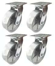 6" x 2" Steel Wheel Caster - 4 Swivels