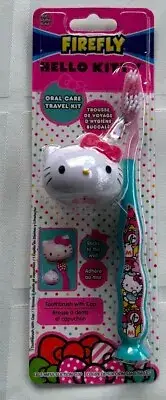 Sanrio Hello Kitty Kids Toothbrush w/ Cap & Suction Cup Soft Bristles -NEW
