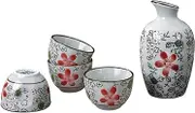 Wine Jug Retro Ceramic Cups Crafts Wine Glasses 1 Pot 4 Sake Cups Pottery Japanese Sake Set Japanese Sake Set Sake Set Wine Glass