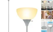 Floor Lamp, LED Standing Lamps with White Plastic Shade, Corner Floor Lights