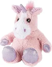 Warmies Plush Iridescent Pink Unicorn Microwavable Wheat Bag, Weighted Teddy Slightly Scented with French Lavender, Warmies Microwavable Toys
