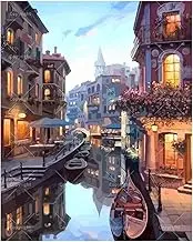 TAOPAOLAB City Tour Paint by Numbers Kit for Adults - DIY Take a Boat Tour of Venice Painting on Canvas 16x20 Inches, Acrylic Paint Set, Suitable for Beginners,Travel Art for Home Decoration or Gifts