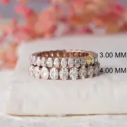 4.00 CTW Oval Shape Moissanite Four Prong Full Eternity Wedding Band For Women