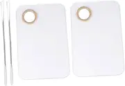 Healeved 2 Sets 4pcs Acrylic Palette Cosmetic Artist Spatula Nail Painting Pallete Makeup Pallet Nail Art Paint Makeup Mixing Palette Nail Kits Nail Tools Nail Polish Holder Fake Hair Edges