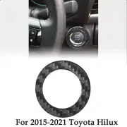 Engine One Click Start Carbon Fiber Trim Ring Black For 2015-2021 Toyota Hilux (for: Toyota)