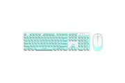 TF770 2.4G Wireless Keyboard & Mouse Combo Retro Round Keys (Lake Blue)