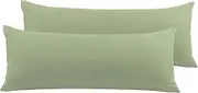 PiccoCasa 2 Packs Body Pillow Cover, Soft 100% Brushed Microfiber Sage Body Pillow Pillowcase, 20"x54" Body Pillow Cases with Zipper Closure for Long Pillows