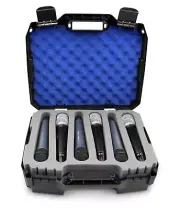 CM Microphone Case For 12 Wireless Mic System Microphones -Hard Shell Protection