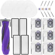 Replacement Kit Accessories Compatible with Narwal Freo Z Ultra Robot Vacuum Cleaner Parts, 1 Main Brush, 4 Side Brush, 6 Dust Bag, 4HEPA Filter,4 Mop Pad（19 Pcs） ﻿