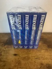 Maxell T120 Blank VHS Tapes 6 Hour VCR Recording NEW/SEALED-SET 5