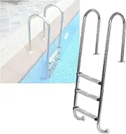 2/3 Step Swimming Pool Ladder,Stainless Steel Steps,for Water Park and Outdoor Bath,Easy to Assemble and Climb(3-steps1.5mm)
