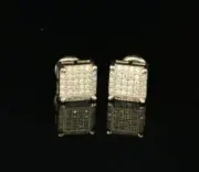 White Sterling 925 Silver 0.51ct Cubic Zirconia Square Womens Stud Earrings