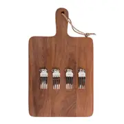 J.Elliot Rella Wood Cheese Board/4pc Stainless Steel Marker Set 38cm Natural/SLV