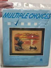 Multiple Choices CREWEL Stitchery Craft END OF THE DAY Kit #01-312 16" x 20"
