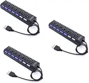 OSALADI 3pcs 7 USB Hub for Computer Laptop Computers Lapdesk Laptop Stand USB Adapter USB Hub for Laptop USB Splitter