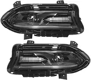 Dual Beams Projector LED Headlights Headlamp Assembly Clear Lens Compatible With Dodge Charger 2015-2020 LHD Car Styling