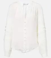 [Veronica Beard] Veronica Beard Ailani semi-sheer top AU 2 white