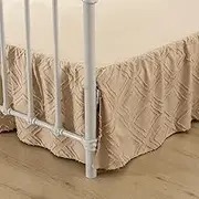 Bed Skirt Full Size, Ruffled Bed Skirt with Split Corners, Full Bed Skirt 18 Inch Drop, Boho Full Size Bed Skirt for Ruffled Bed Skirt, Square, Camel -18'' Full