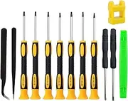Screwdrivers Set, Screwdriver Set star Screwdrivers with T3 T4 T5 T6 T7 T8 T10, ESD Tweezers, Slotted Camera, Computer, and Repair Kit